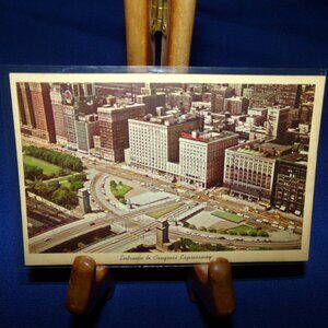 Vintage Full Color Photo Postcard - Entrance To Congress Expressway - Chicago